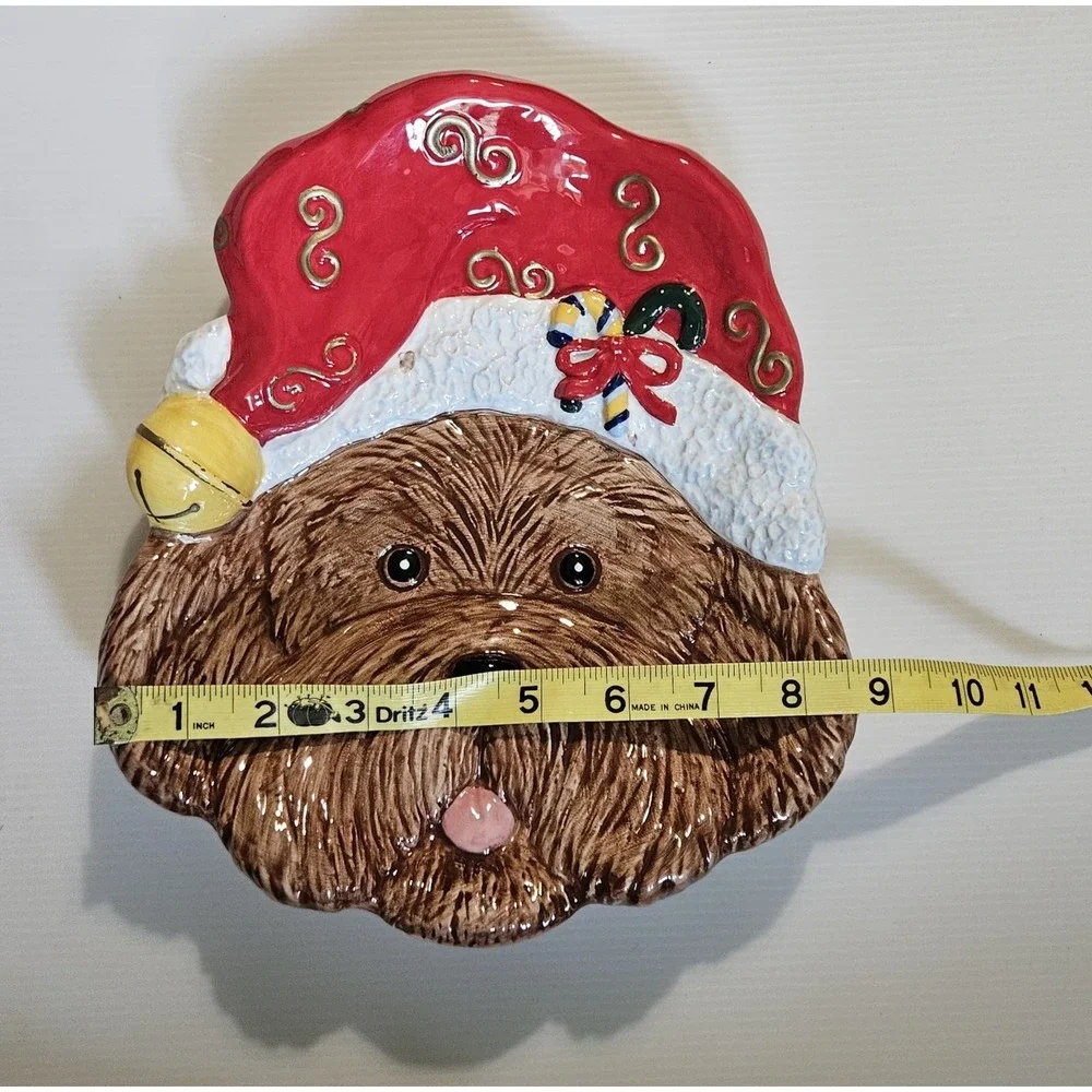 Vintage Signature House Collection Puppy Canape Holiday Christmas Plate